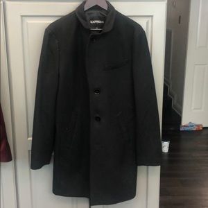 NWT Express men’s long black wool coat